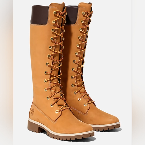 Timberland Shoes - Timberland New Premium 14" Waterproof Lace Up Boots Wheat Nubuck Women’s Size 10